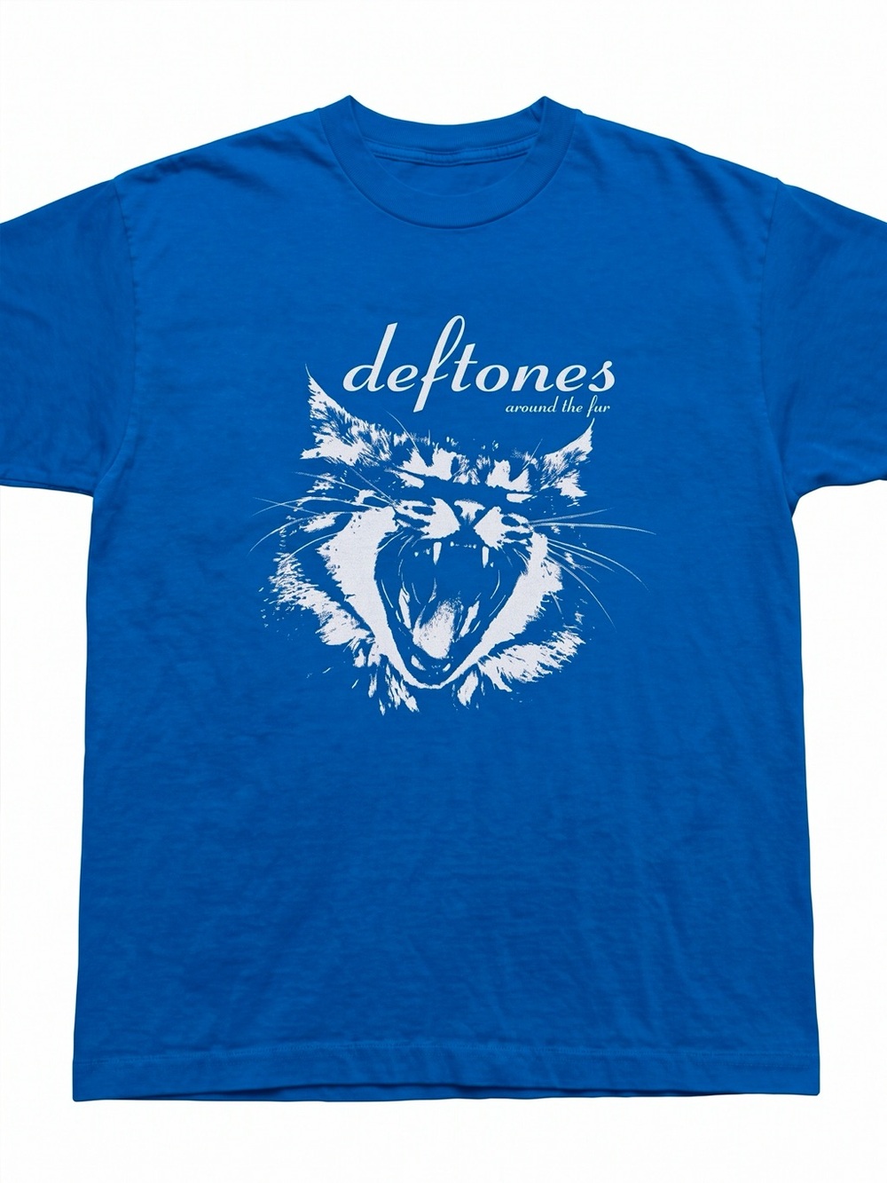 Deftones Around The Fur Cat Royal Blue Graphic Tee Band Merch